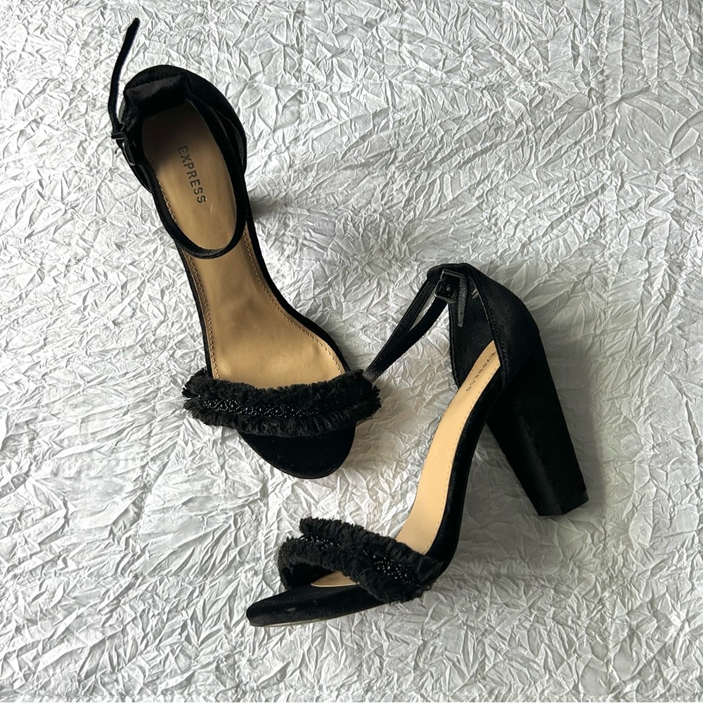 EXPRESS Black Velvet High Heels